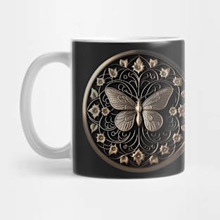 Just a Golden Butterfly Coin Ornament Mug